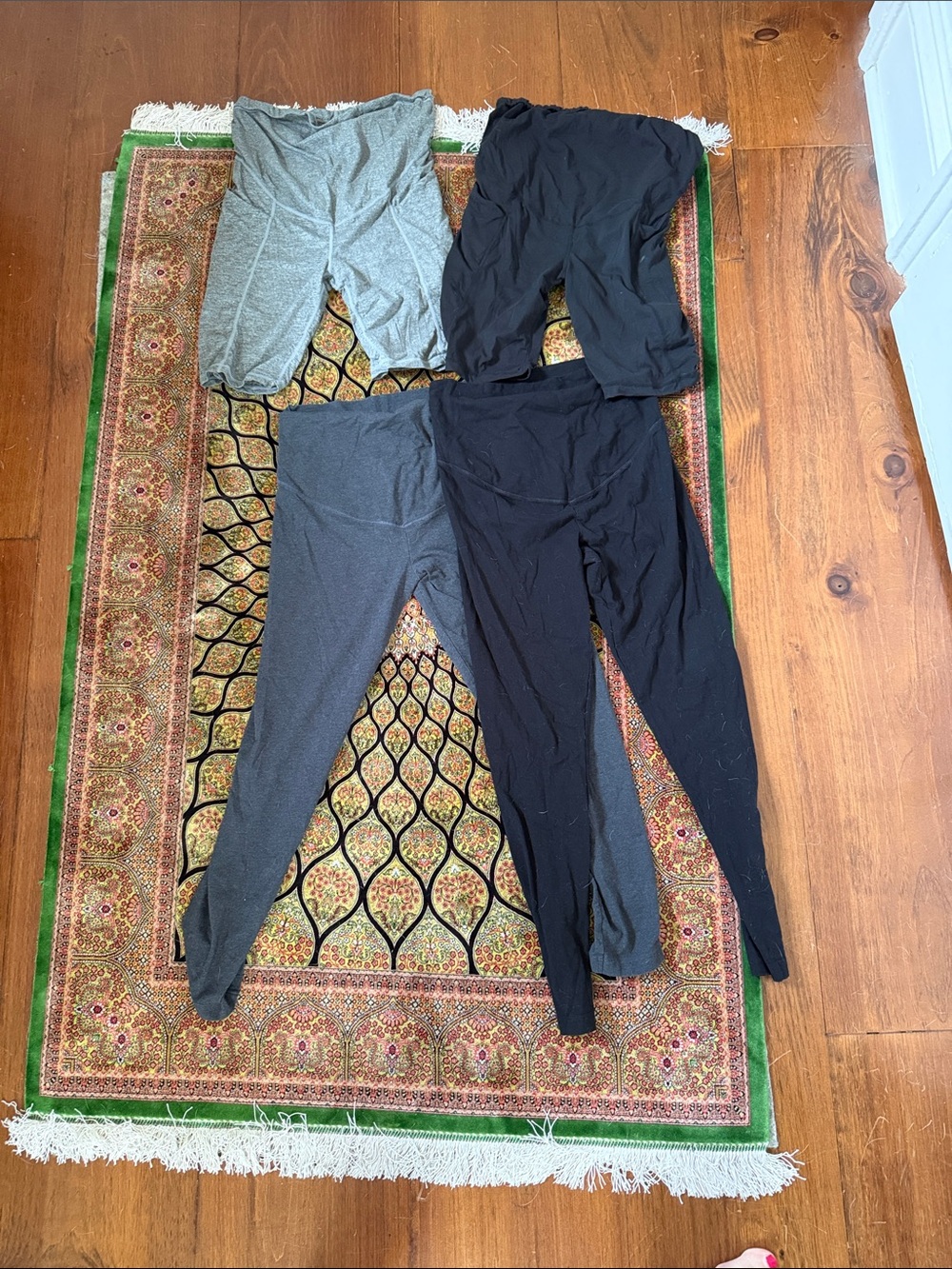Lot of 4 Activewear Maternity Leggings / Shorts - Black & Gray